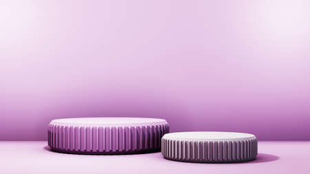 3D rendering of blank product background for displaying fashion and cream cosmetics decorations. Modern podium background for luxury product.の写真素材