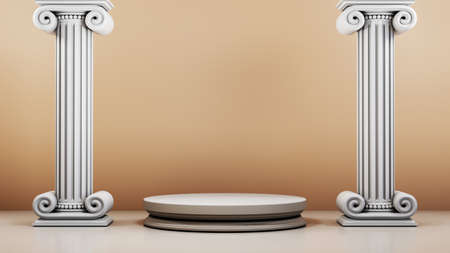 3D rendering of blank product background for displaying fashion and cream cosmetics decorations. Modern podium background for luxury product.の写真素材