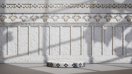 3D rendering of blank product background for displaying fashion and cream cosmetics decorations. Modern podium background for luxury product.の写真素材