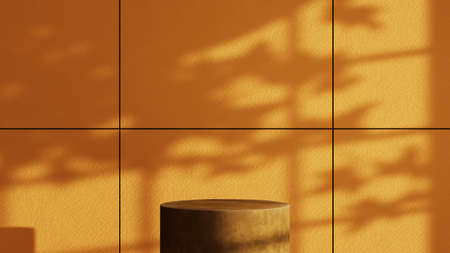 3D rendering of blank product background for displaying fashion and cream cosmetics decorations. Modern podium background for luxury product.の写真素材