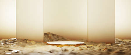 3D rendering of blank product background for backdrop fashion and cream cosmetics decorations....