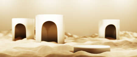3D rendering of blank product background for backdrop fashion and cream cosmetics decorations....