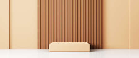 3D rendering of blank product background for backdrop fashion and cream cosmetics decorations. Modern blank podium background for luxury product.の写真素材