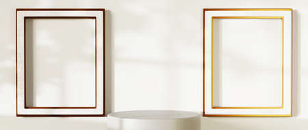 3D rendering of blank product background for backdrop fashion and cream cosmetics decorations....