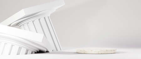 3D rendering of blank product background for backdrop fashion and cream cosmetics decorations. Modern blank podium background for luxury product.の写真素材