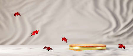 3D rendering of blank product background for backdrop fashion and cream cosmetics decorations. Modern blank podium background for luxury product.の写真素材