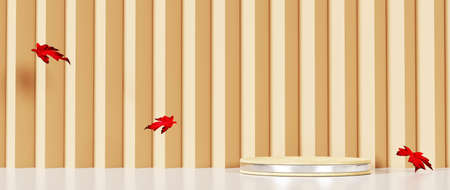 3D rendering of blank product background for backdrop fashion and cream cosmetics decorations. Modern blank podium background for luxury product.の写真素材