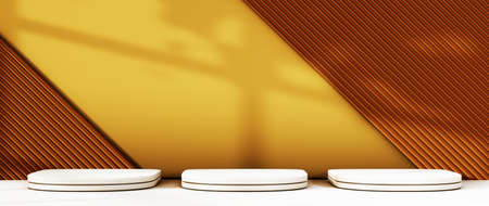 3D rendering of blank product background for backdrop fashion and cream cosmetics decorations. Modern blank podium background for luxury product.の写真素材