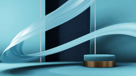 3D rendering of blank product background for backdrop fashion and cream cosmetics decorations. Modern blank podium background for luxury product.の写真素材