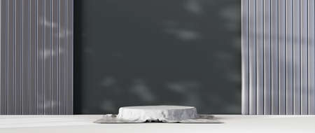 3D rendering of blank product background for backdrop fashion and cream cosmetics decorations. Modern blank podium background for luxury product.の写真素材