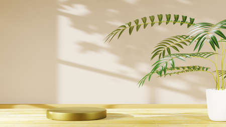 3D rendering of blank product background for backdrop fashion and cream cosmetics decorations. Modern blank podium background for luxury product.の写真素材