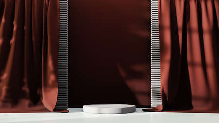 3D rendering of blank product background for backdrop fashion and cream cosmetics decorations. Modern blank podium background for luxury product.の写真素材