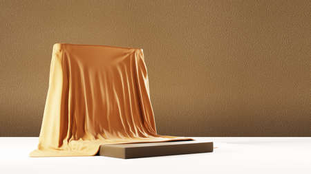 3D rendering of blank product background for backdrop fashion and cream cosmetics decorations. Modern blank podium background for luxury product.の写真素材