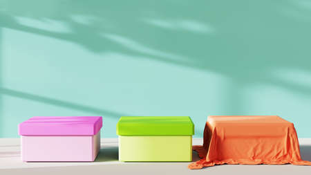 3D rendering of blank product background for backdrop fashion and cream cosmetics decorations. Modern blank podium background for luxury product.の写真素材