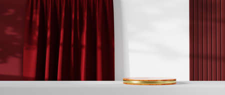 3D rendering of blank product background for backdrop fashion and cream cosmetics decorations. Modern blank podium background for luxury product.の写真素材