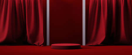 3D rendering of blank product abstract background for backdrop fashion and cream cosmetics decorations. Modern blank podium background for show luxury product.の写真素材