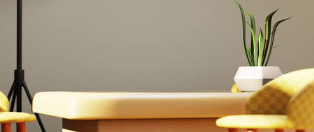 3D render of Home interior with ethnic decoration. Modern living room in house or apartment.の写真素材