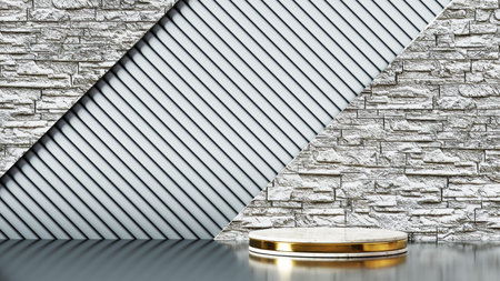 3D rendering of blank product abstract background for backdrop fashion and cream cosmetics decorations. Modern blank podium background for show luxury product.の写真素材