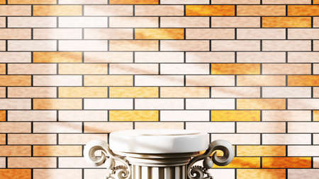 3D rendering of blank product abstract background for backdrop fashion and cream cosmetics decorations. Modern blank podium background for show luxury product.の写真素材