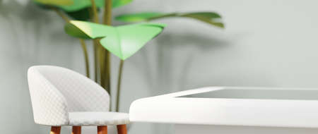 3D render of Home interior with ethnic decoration. Modern living room in house or apartment.の写真素材