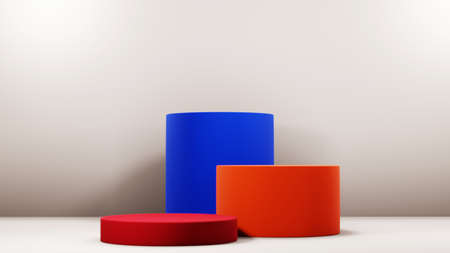 3D rendering of blank product abstract background for backdrop fashion and cream cosmetics decorations. Modern blank podium background for show luxury product.の写真素材