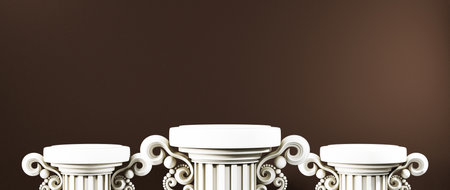 3D rendering of blank product abstract background for backdrop fashion and cream cosmetics decorations. Modern blank podium background for show luxury product.の写真素材