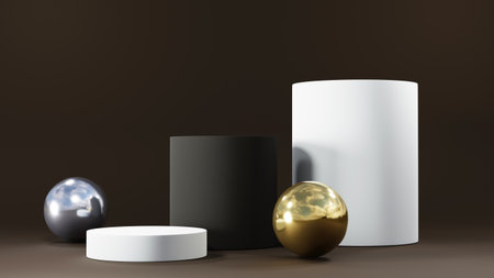 3D rendering of blank product abstract background for backdrop fashion and cream cosmetics...