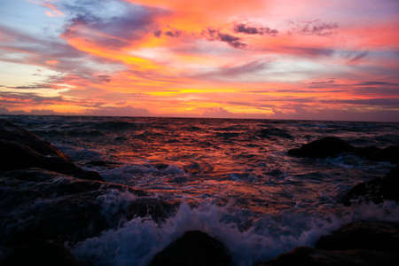 Sunset at Ao Chaopao,Kho Pangan,Thailandの写真素材