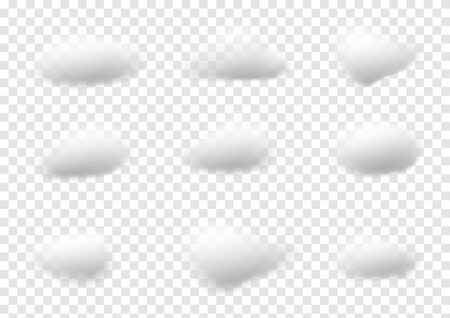 Realistic white cloud vectors isolated on transparency background ep39のイラスト素材