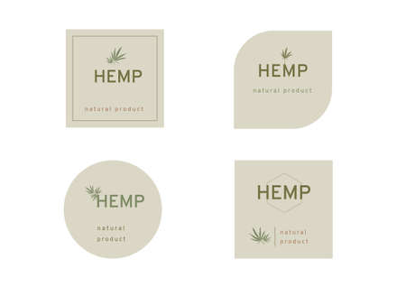 set of Hemp  and banner for start up or business branding corporation vectorのイラスト素材