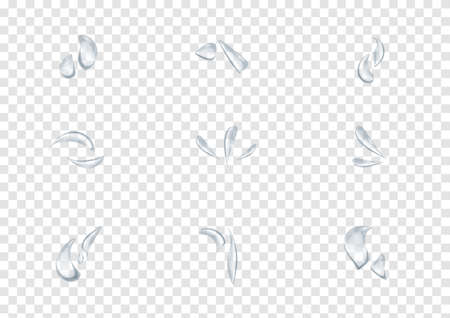 realistic water drop vectors isolated on transparency background ep43のイラスト素材