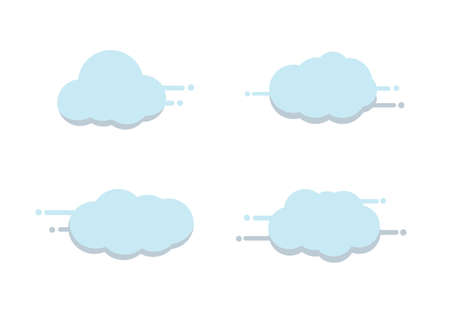 blue cloud banner vector isolated on white backgroundのイラスト素材