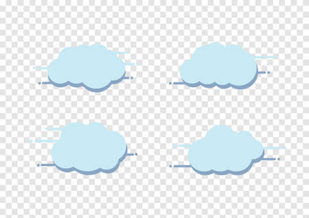 blue cloud banner vector isolated on transparencyのイラスト素材