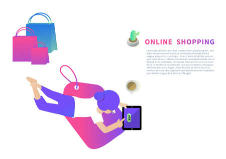 chilling day flat banner for online shopping vectorのイラスト素材