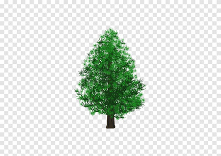 Merry christmas pine tree vector on transparency backgroundのイラスト素材