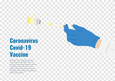 coronavirus covid19 vaccine injection in medical worker hand isolated on transparency background ep06のイラスト素材