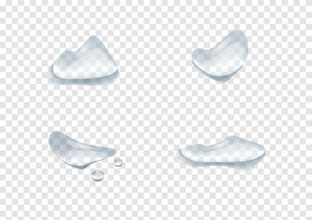 realistic water drop vectors isolated on transparency backgroundのイラスト素材