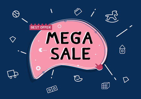 A colorful sale banner vector for kidのイラスト素材