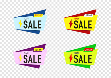the element design of colorful sale banner geometric shape vector isolated on transparency background ep01のイラスト素材