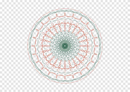 Abstract mandala color art outline vector isolated on transparency backgroundのイラスト素材