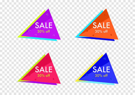 the element vector of colorful sale banner isolated on transparency background ep07のイラスト素材