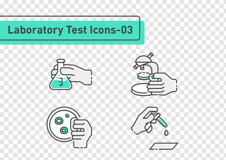 medical Laboratory tests icon set isolated on white or transparency backgroundのイラスト素材