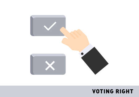 democracy country voting right by hand drop ballot in box for election dayのイラスト素材