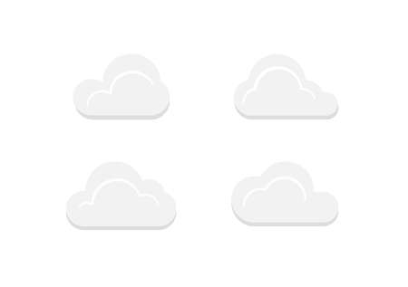 cartoon blue cloud vector isolated on white backgroundのイラスト素材