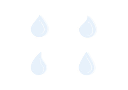 set of blue water drop vector isolated on white backgroundのイラスト素材