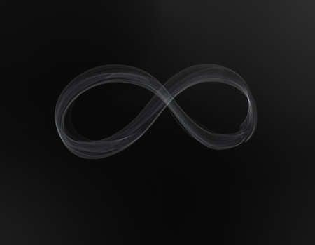 set of realistic infinity shape of smoke isolated on dark background