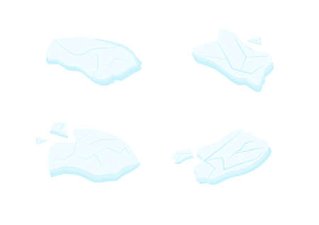 set of glacier cartoon vector isolated on plane backgroundのイラスト素材