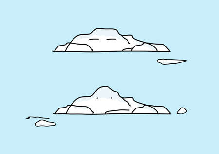 set of glacier cartoon vector isolated on plane backgroundのイラスト素材