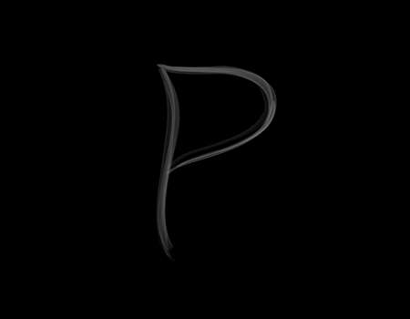set of realistic alphabet and number shape of smoke spreading on dark backgroundの写真素材