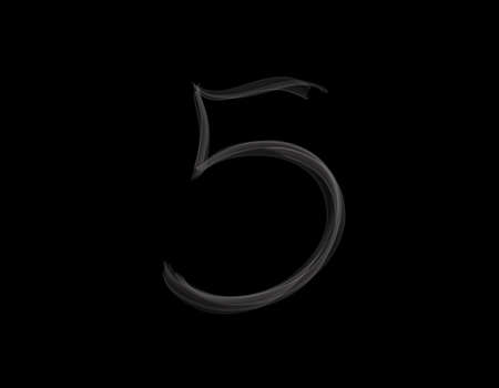 set of realistic alphabet and number shape of smoke spreading on dark backgroundの写真素材